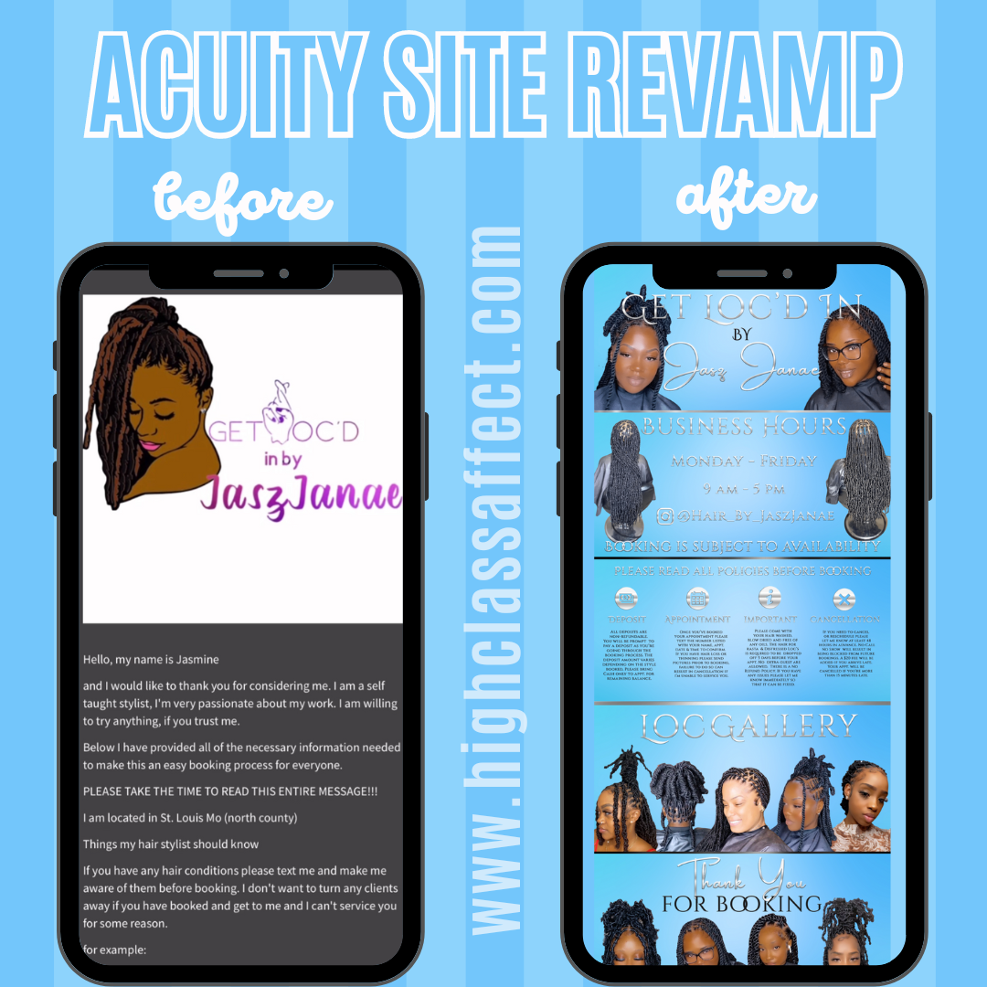 Acuity Booking Site Revamp